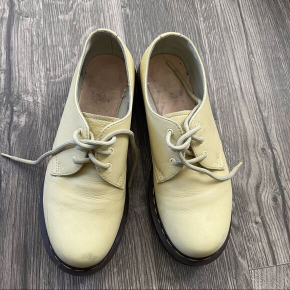 Dr. Martens Shoes 1461 Pastel Yellow Virginia Leather Oxford - Picture 7 of 16